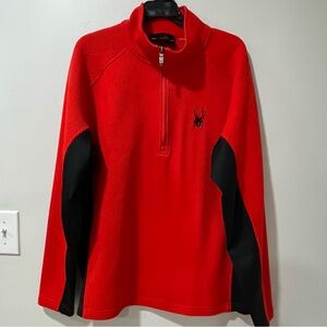 Spyder Outbound Men's Red Black Half-Zip Core Sweater Mid Weight Activewear